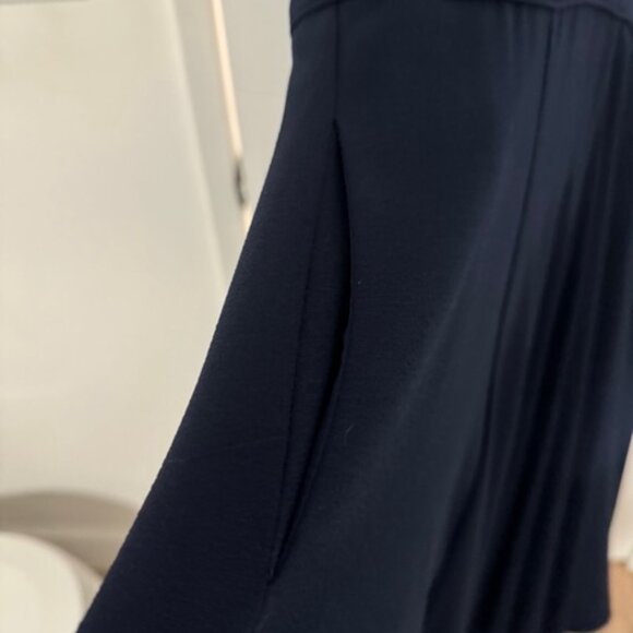 GAL MEETS GLAM Edith Crepe V-Neck Fit and Flare Midi Navy Dress - 20 Like New - Picture 6 of 7